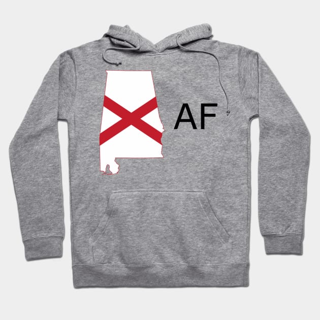 Alabama Flag State Outline AF (black) Hoodie by Big Term Designs